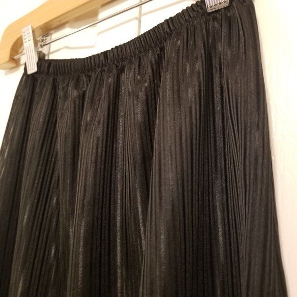 Vintage Molyclaire Lingerie Skirt Slip Slit Striped Lace Midi Length - Picture 8 of 11